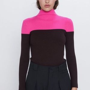 Fitted color block sweater from Zara.